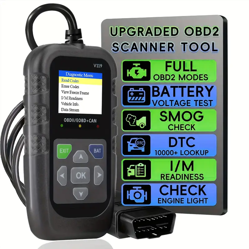 Logic Analyzer Usb - V119 OBD2 Scanner Codeleser USB-betriebenes Auto-Diagnosegerät